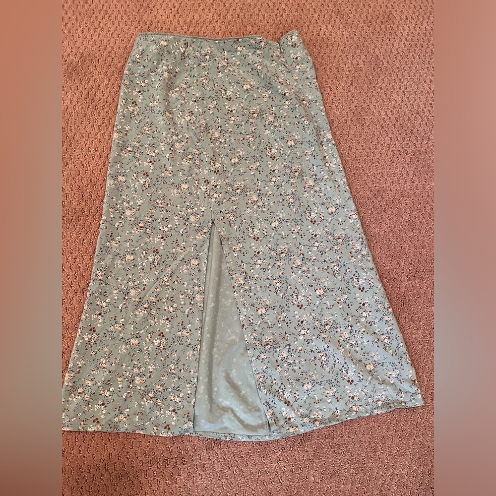 Pacsun John Galt floral skirt with side slit